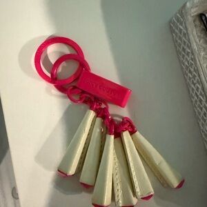 Juicy Couture Studded Pink and Cream Key Fob